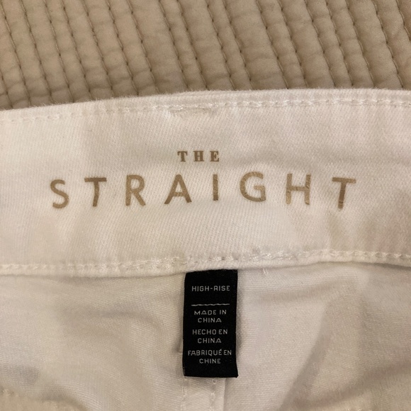 White House Black Market High-Rise White Straight Jeans - 8L - Picture 8 of 10